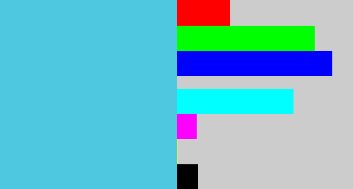 Hex color #4dc8e0 - lightblue