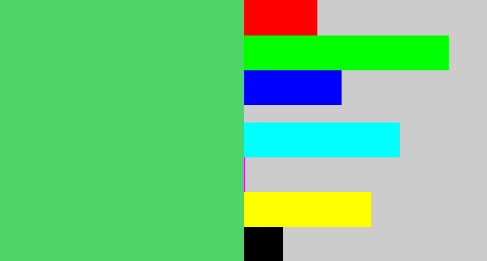Hex color #4dd667 - lightish green