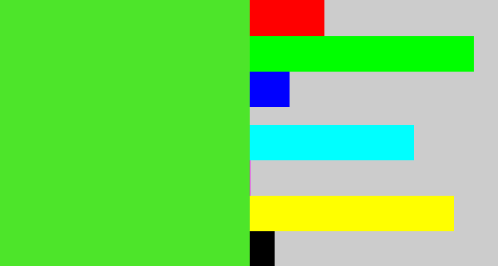 Hex color #4de52a - toxic green