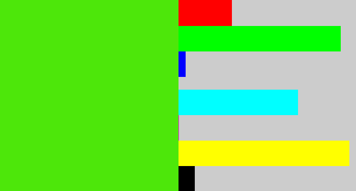 Hex color #4de70a - poison green