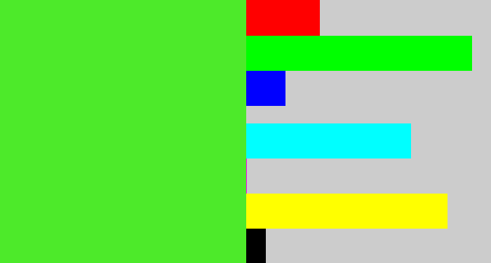 Hex color #4dea2a - toxic green