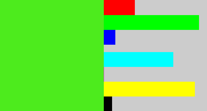 Hex color #4deb1d - green apple