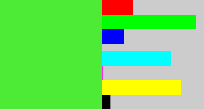 Hex color #4deb36 - toxic green