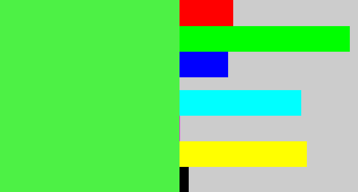 Hex color #4df145 - light neon green