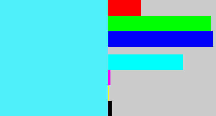 Hex color #4df1f7 - bright cyan