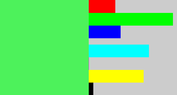 Hex color #4df25b - light neon green
