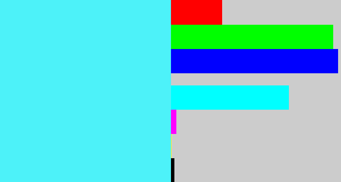 Hex color #4df2f9 - bright cyan