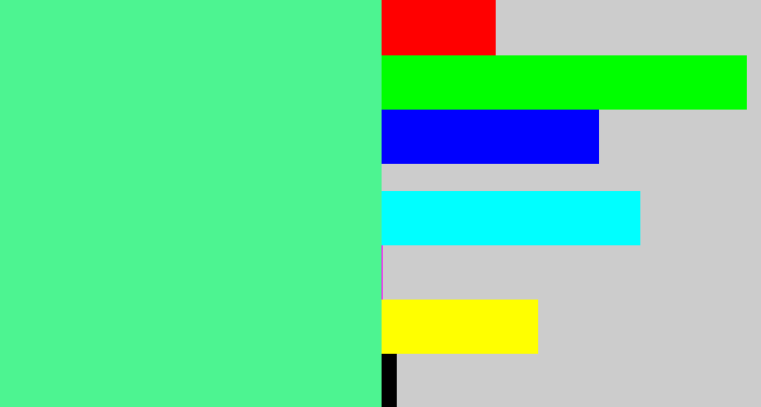 Hex color #4df491 - sea green