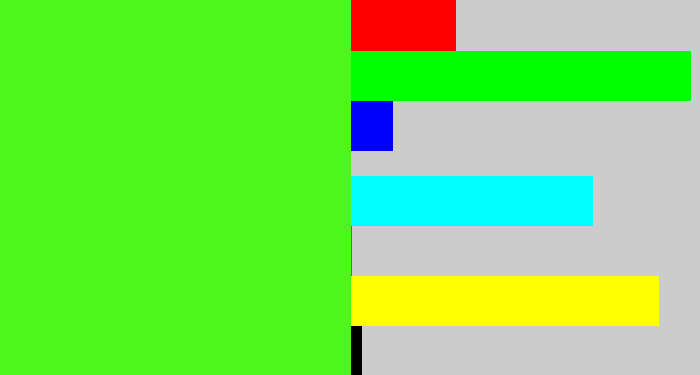 Hex color #4df71e - poison green