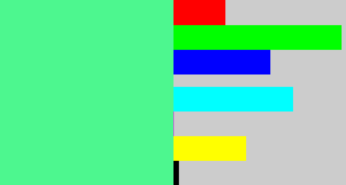 Hex color #4df78f - sea green