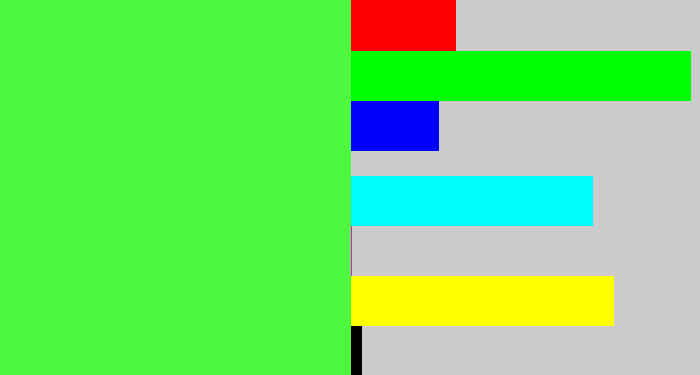 Hex color #4df83f - light neon green
