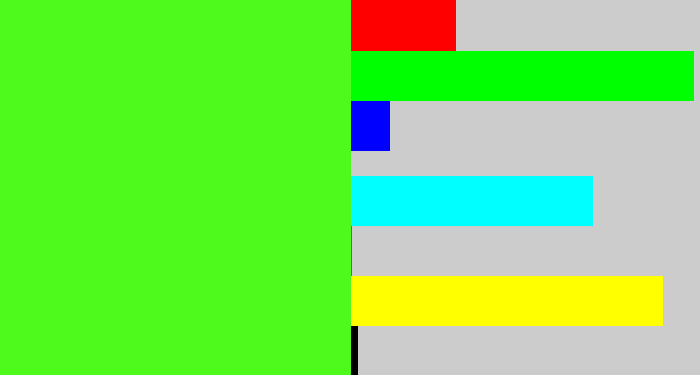 Hex color #4dfa1c - poison green