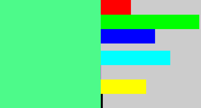 Hex color #4dfa8a - sea green