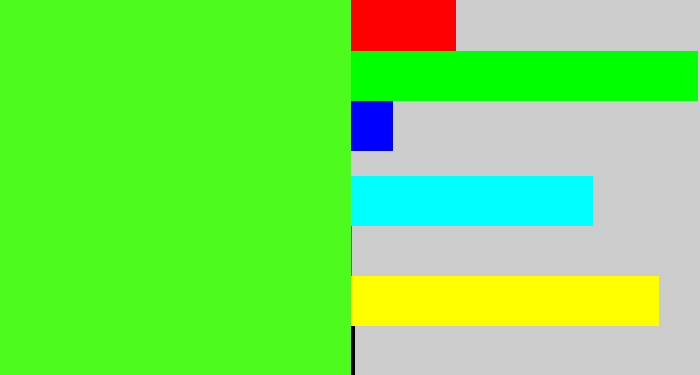 Hex color #4dfc1e - poison green