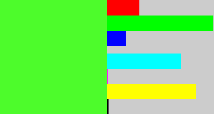 Hex color #4dfc2b - poison green