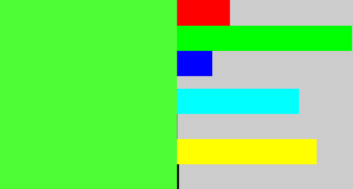Hex color #4dfc34 - light neon green