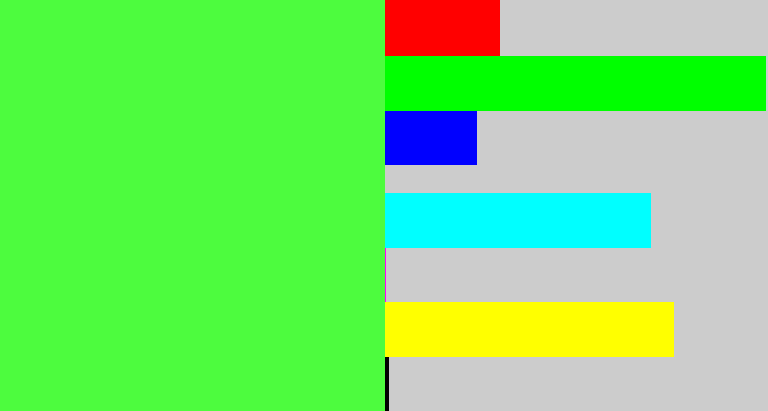 Hex color #4dfc3e - light neon green
