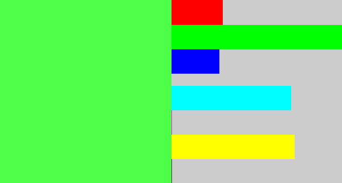 Hex color #4dff47 - light neon green