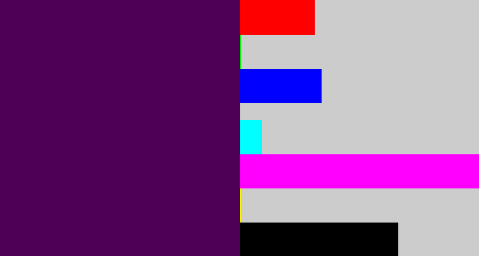 Hex color #4e0056 - plum purple