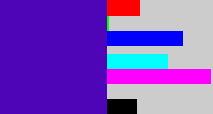 Hex color #4e04b7 - violet blue