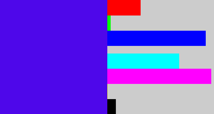 Hex color #4e07ea - blue/purple