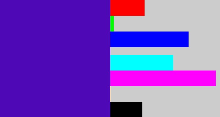 Hex color #4e08b6 - violet blue