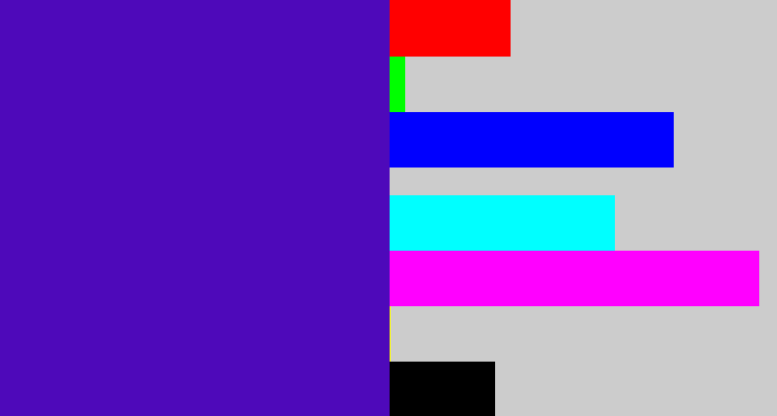 Hex color #4e09ba - violet blue