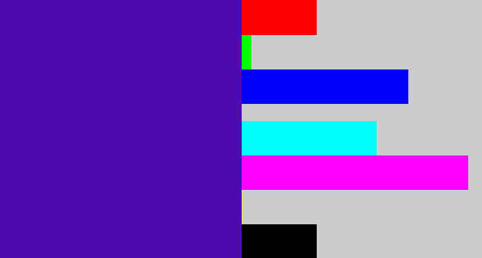 Hex color #4e0ab1 - violet blue