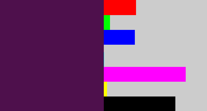 Hex color #4e104c - plum purple