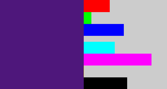 Hex color #4e177b - royal purple
