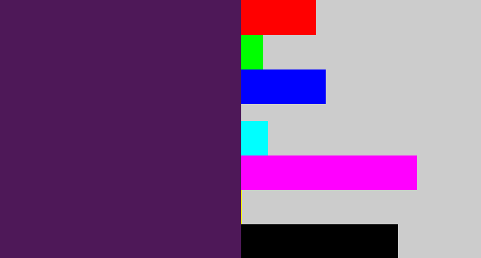 Hex color #4e1858 - grape purple