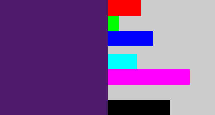 Hex color #4e1a6b - royal purple