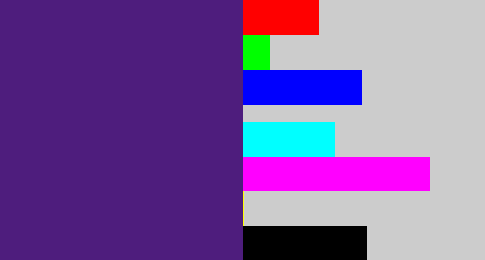 Hex color #4e1d7d - royal purple