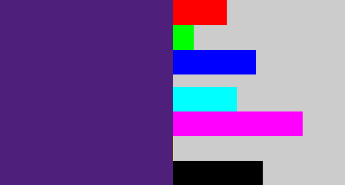 Hex color #4e1f7b - royal purple