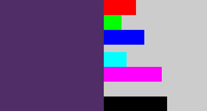 Hex color #4e2c64 - grape