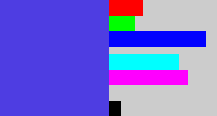 Hex color #4e3de2 - purpley blue
