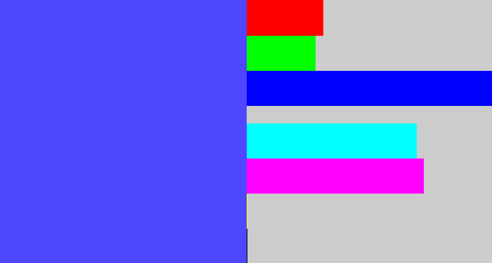 Hex color #4e47ff - purpleish blue