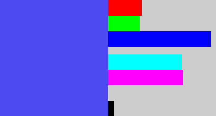 Hex color #4e4af1 - purpleish blue