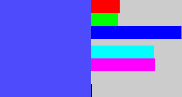 Hex color #4e4bfc - purpleish blue
