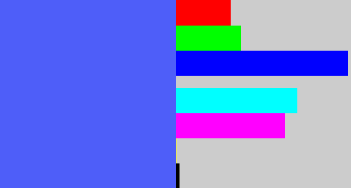 Hex color #4e5ef9 - warm blue