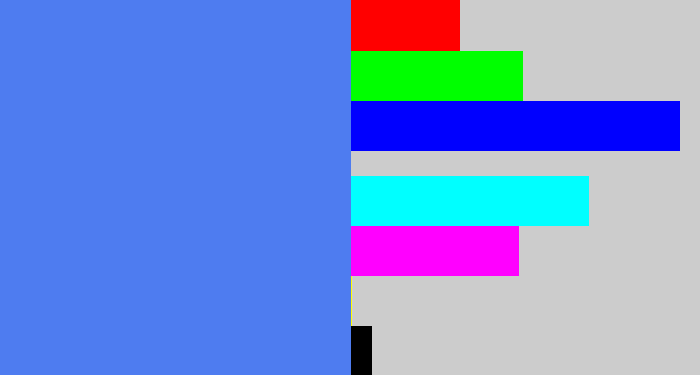Hex color #4e7cf0 - dodger blue
