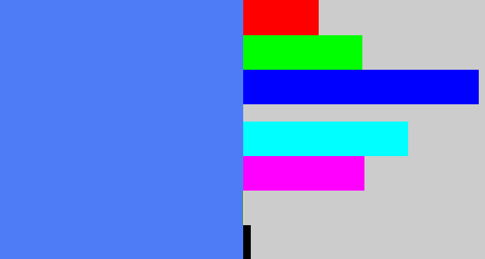 Hex color #4e7cf7 - dodger blue