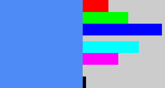 Hex color #4e8bf6 - dodger blue