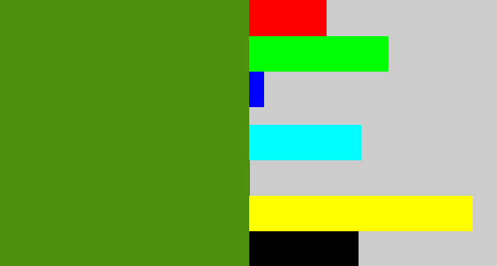 Hex color #4e8f0f - sap green