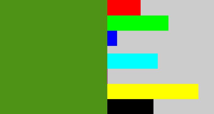 Hex color #4e9216 - sap green