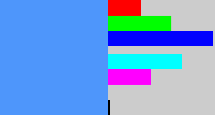 Hex color #4e96fb - dodger blue