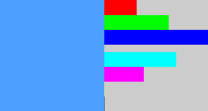 Hex color #4e9fff - dodger blue