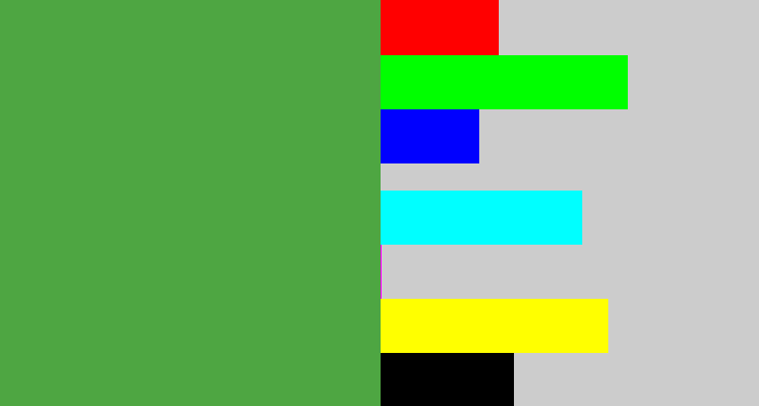 Hex color #4ea642 - mid green