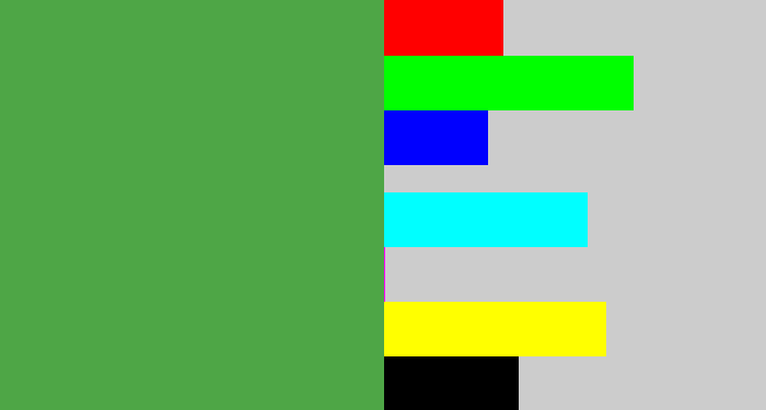 Hex color #4ea646 - mid green