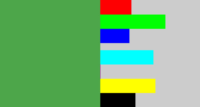 Hex color #4ea64a - mid green